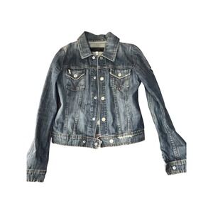 Juicy Couture Jeans Denim Jacket Medium Wash Blue Patches Juicyland 91 Womens M